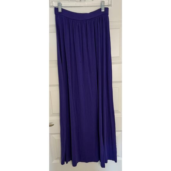 Boden Purple Maxi Skirt Size 10/US 6 Long Viscose Stretch Waist Made in Portugal - Picture 2 of 6